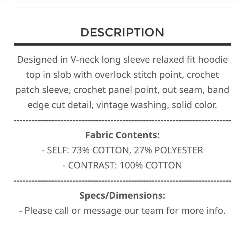 730 ⬇️⬇️ 1 left POL OVERSIZED CROCHET HOODED TOP - Picture 5 of 5